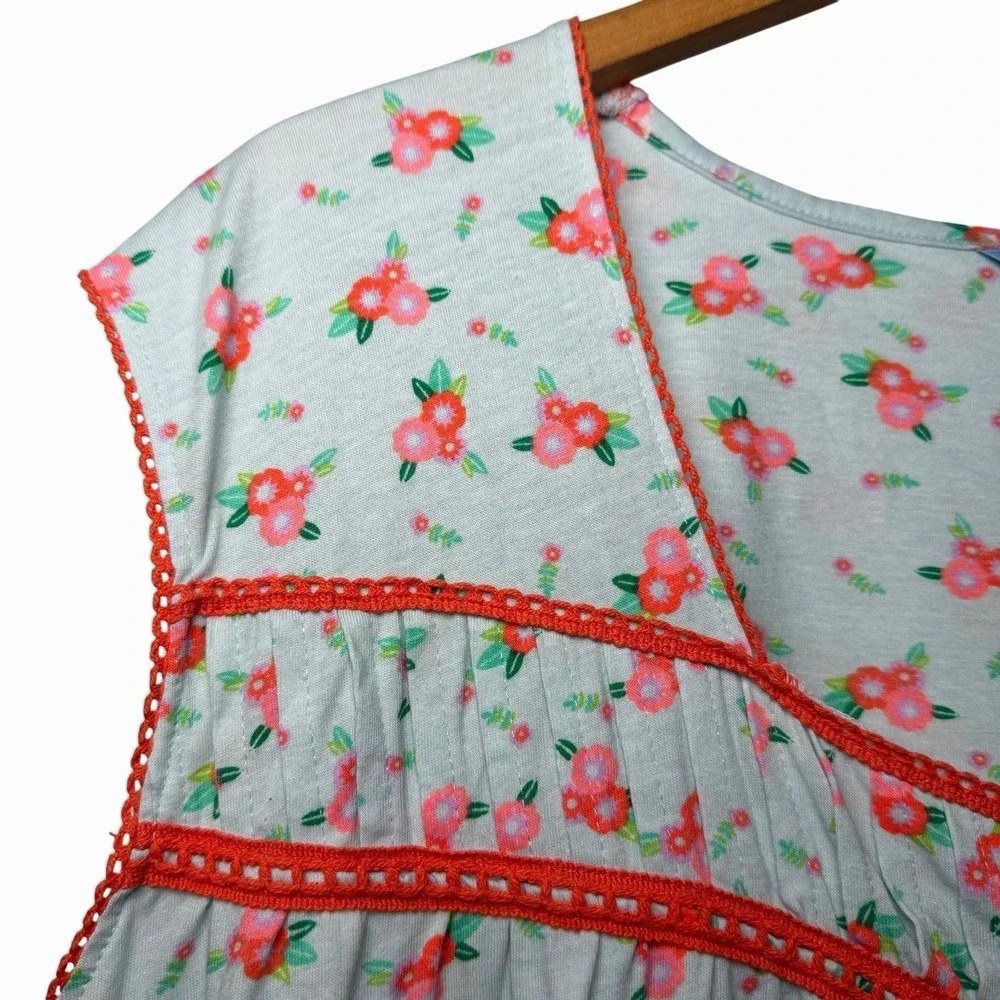 Dream Crest Womens Floral Nightgown 1X 100% Cotton Cottagecore Lounge‎ Cozy